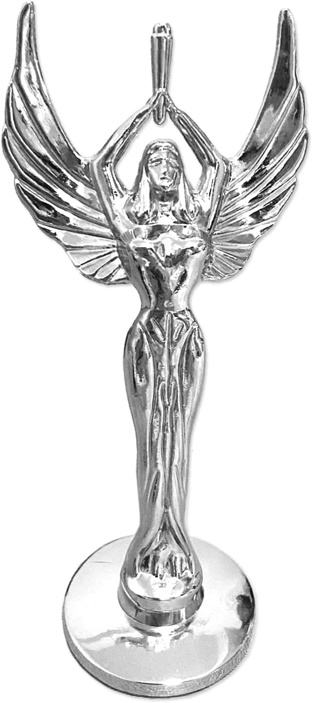 Goddess Hood Ornaments for Cars Angel Logo Car Front Bonnet Stand Cars Metal Stickers Universal 3D Emblem Badge Auto Sticker Symbol Ornament for Trucks Vehicle (Goddess Chrome)