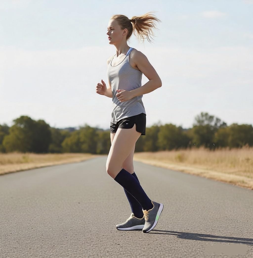 Open Toe Compression Socks for Women Men 15-20 mmHg 4 Pairs Toeless Footless Socks Compression - Image 5