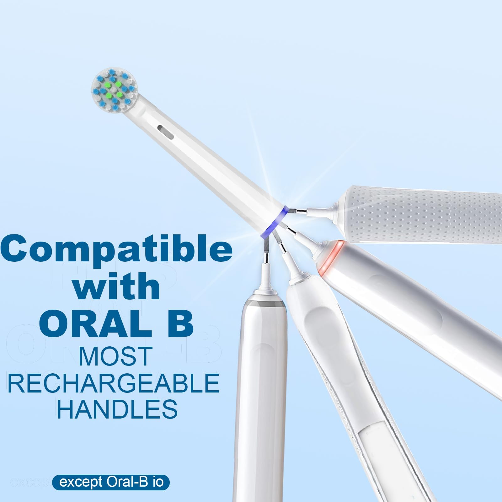 8 Pcs Replacement Toothbrush Heads Compatible with Braun Oral B Pro 1000/7000/9600, Precision Senesitive Brush Heads Compatible with Oral B Genius X and Smart 1500 Electric Toothbrush (Black+White)