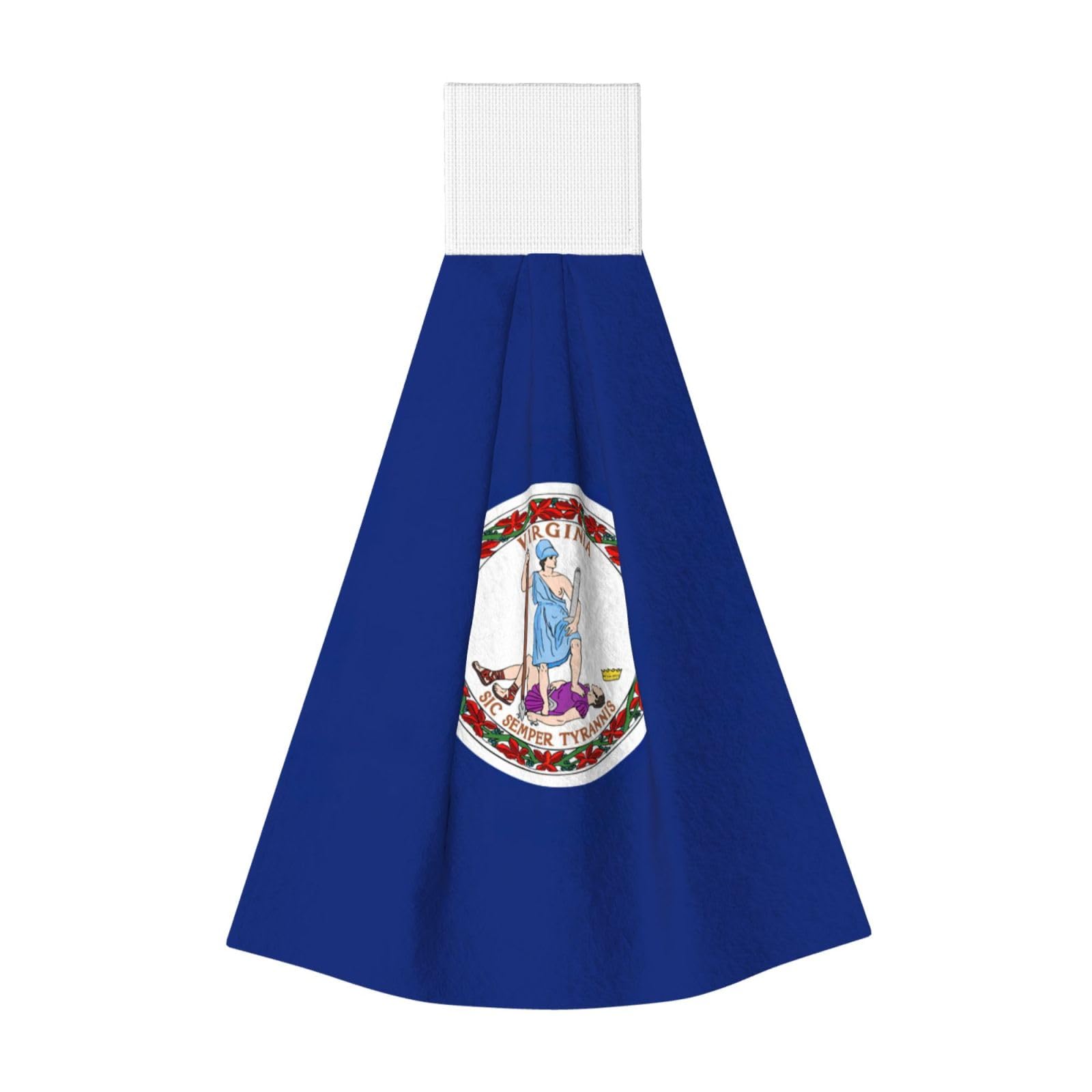 DUWAA Flag Of Virginia Print Hanging Hand Towel Quick Dry Bathroom Towel Soft Kitchen Towel