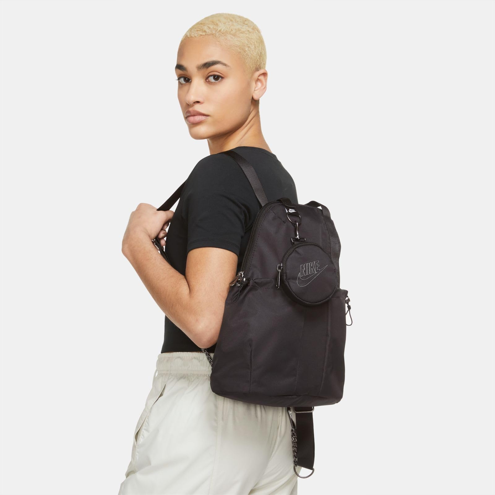 Nike CW9335-010 W NSW FUTURA LUXE MINI BKPK Gym Bag Femme BLACK/BLACK/DK SMOKE GREY Taille MISC