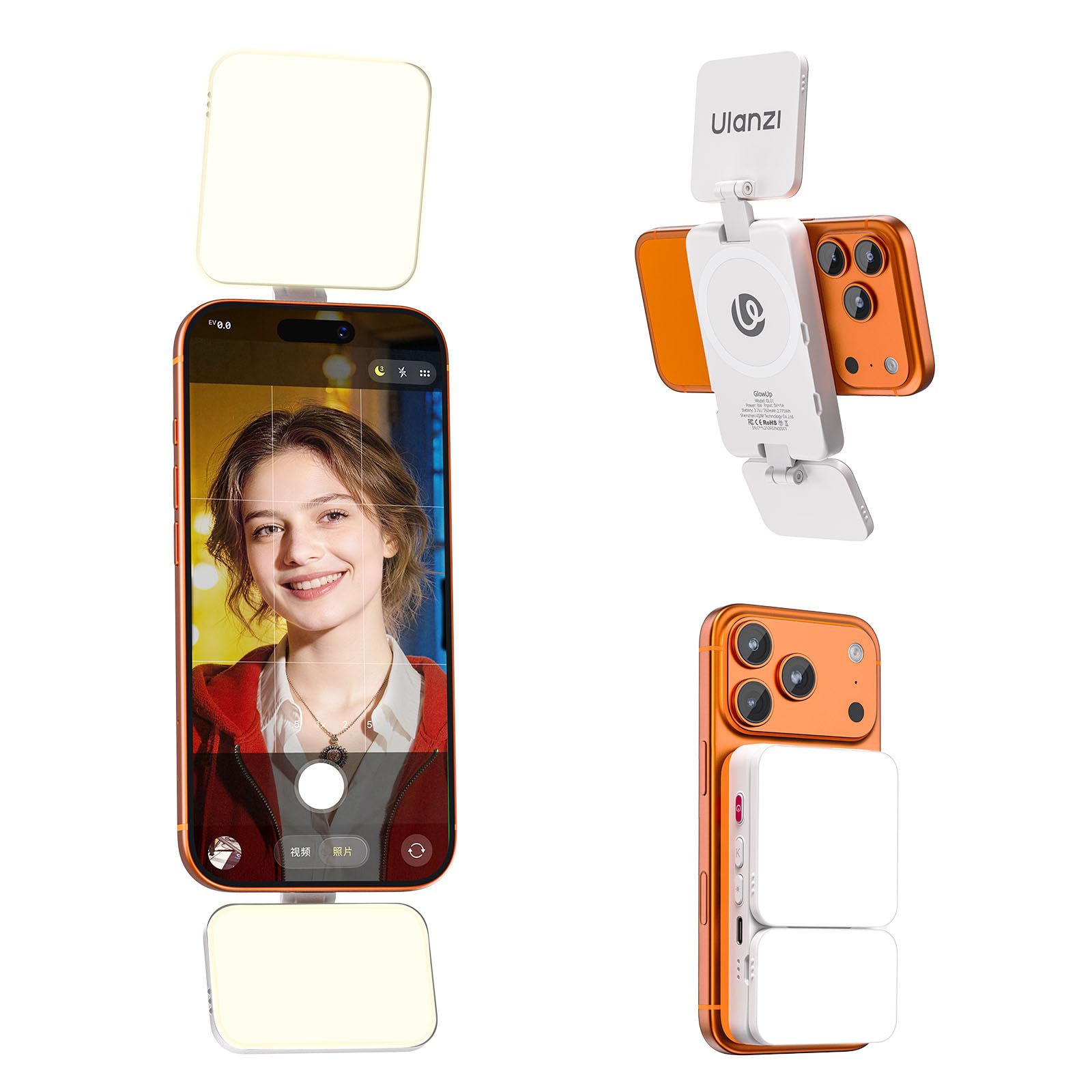 GL01 Magnetic Selfie Light for Phone, Dual BI- Color 2500K-6500K
