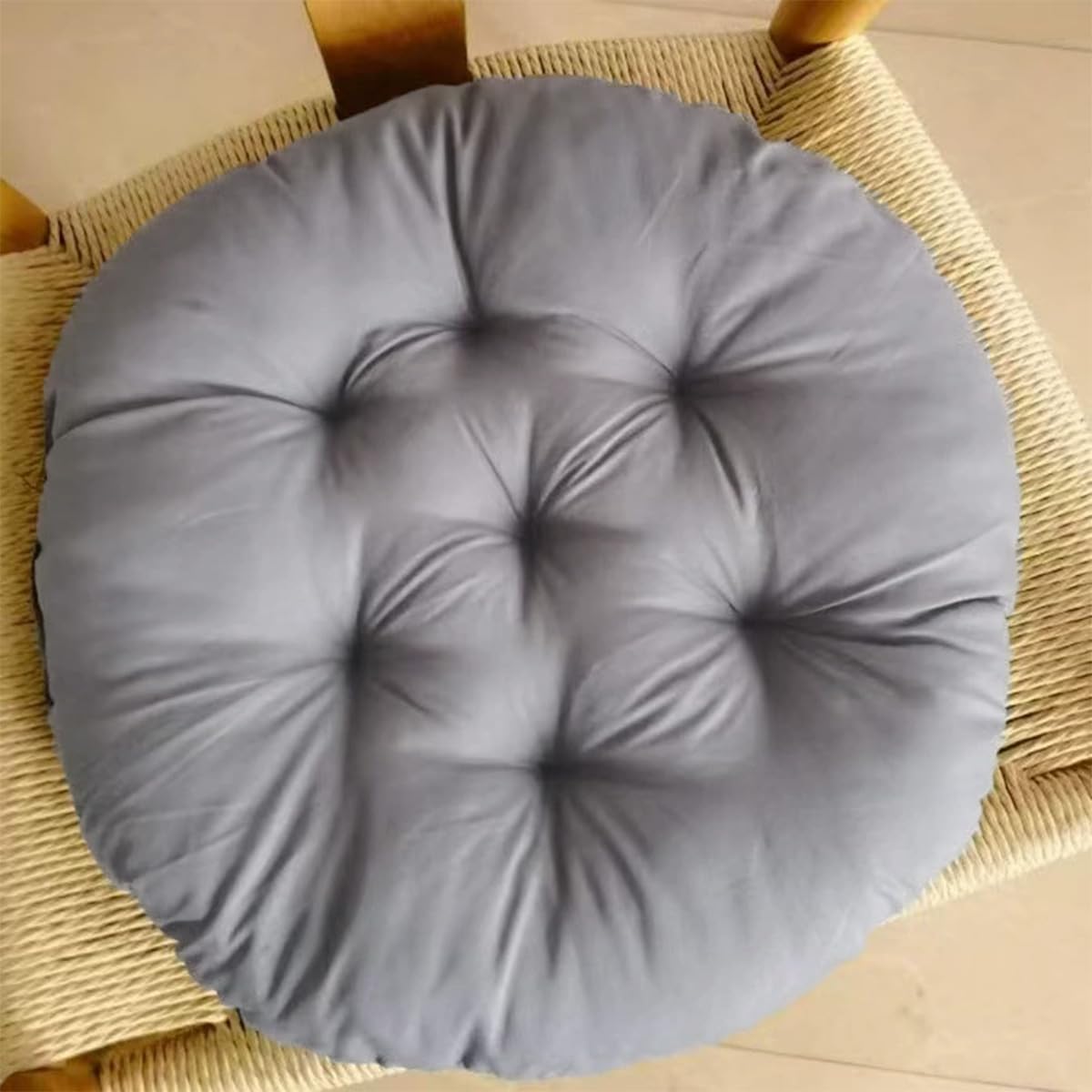 Coussin de chaise rond, 40x40 cm Ensemble de 2/4/6/8 Coussins de chaise pour salle à manger, Tapis de siège pour meubles en rotin extérieur pour salon, bureau, jardin, patio (Vert foncé, 4