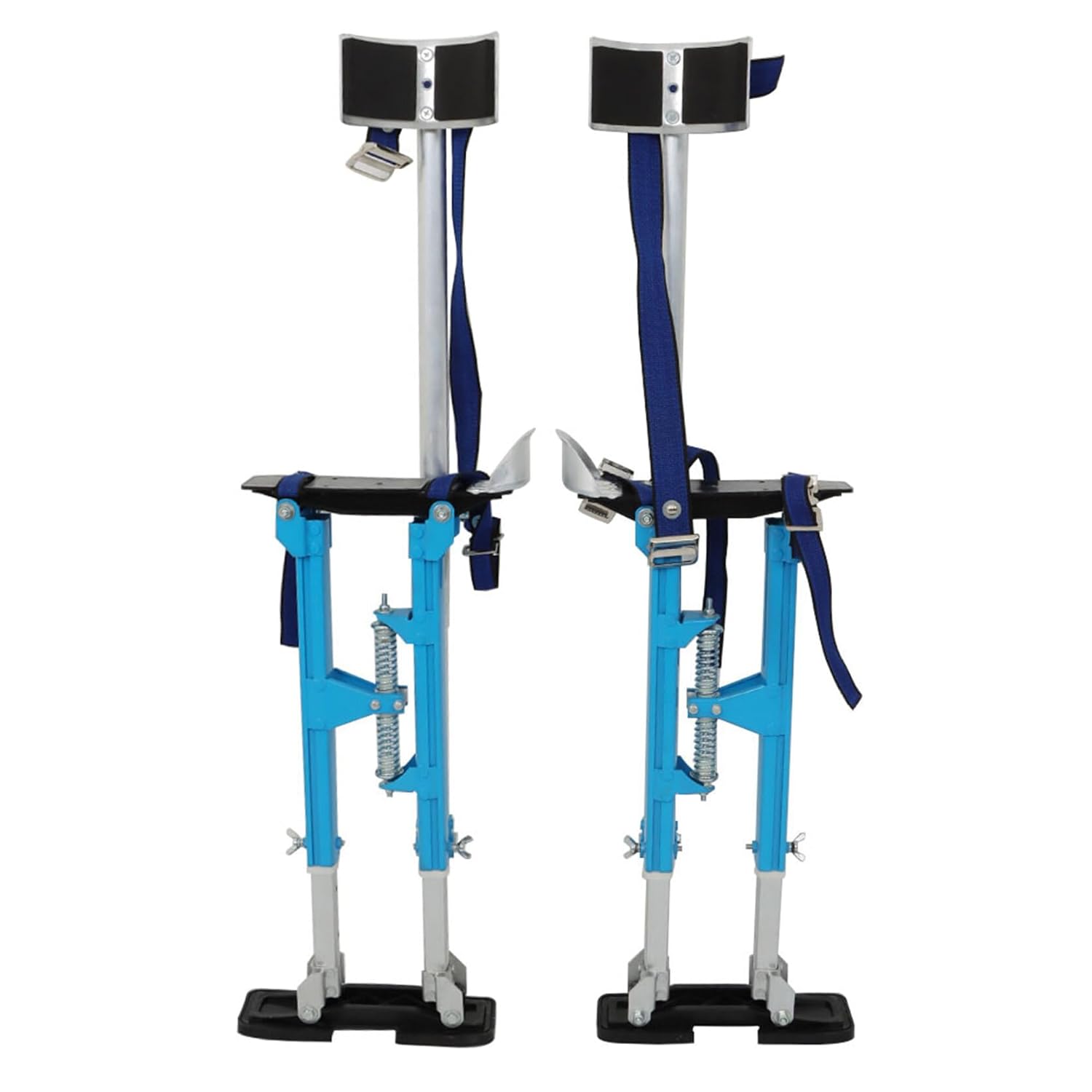 18in-30in Aluminum Alloy Drywall Stilts Adjustable Heights Stilts Blue for Painting Painter Taping