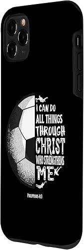 Miniatura 2 de Funda para iPhone 11 Pro Max Soccer Bible Verse Christian Sayings Philippians 413