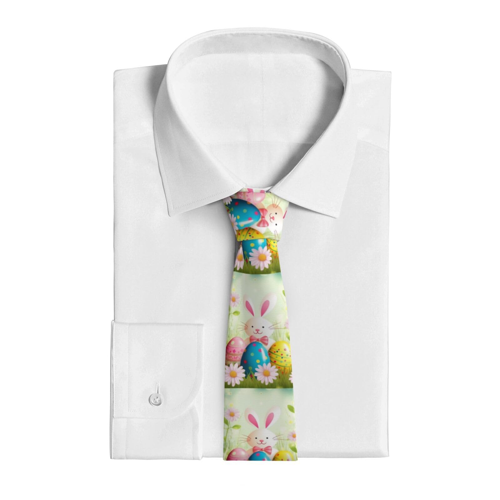 VducK Neckties for Men Business Casual Necktie Men Spring Happy Easter Holiday Ties for Weddings Dances Neck Tie for Men