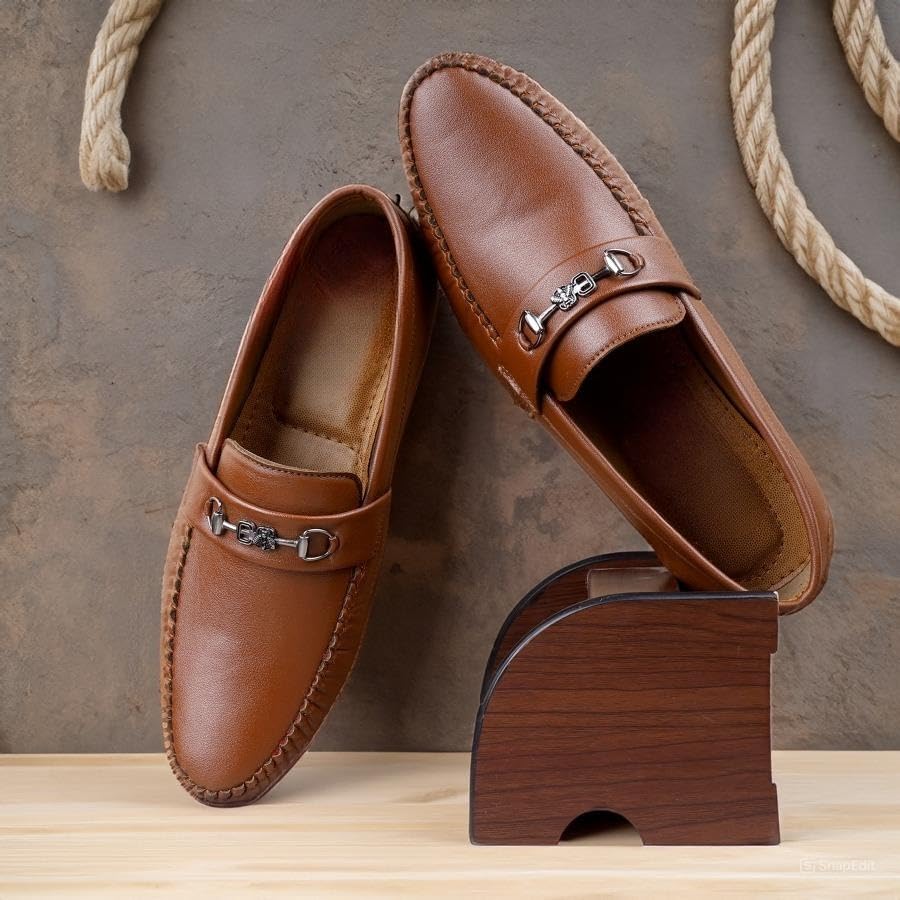 Image of WUGATTI Men's Leather Slip-On 100% Pure Leather Stylish Standard Casual Loafers