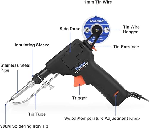 Miniatura 3 de Kit de pistola de soldadura automática industrial, alimentación de soldadura, control de temperatura de 60 W, pistolas de soldadura de calor interno
