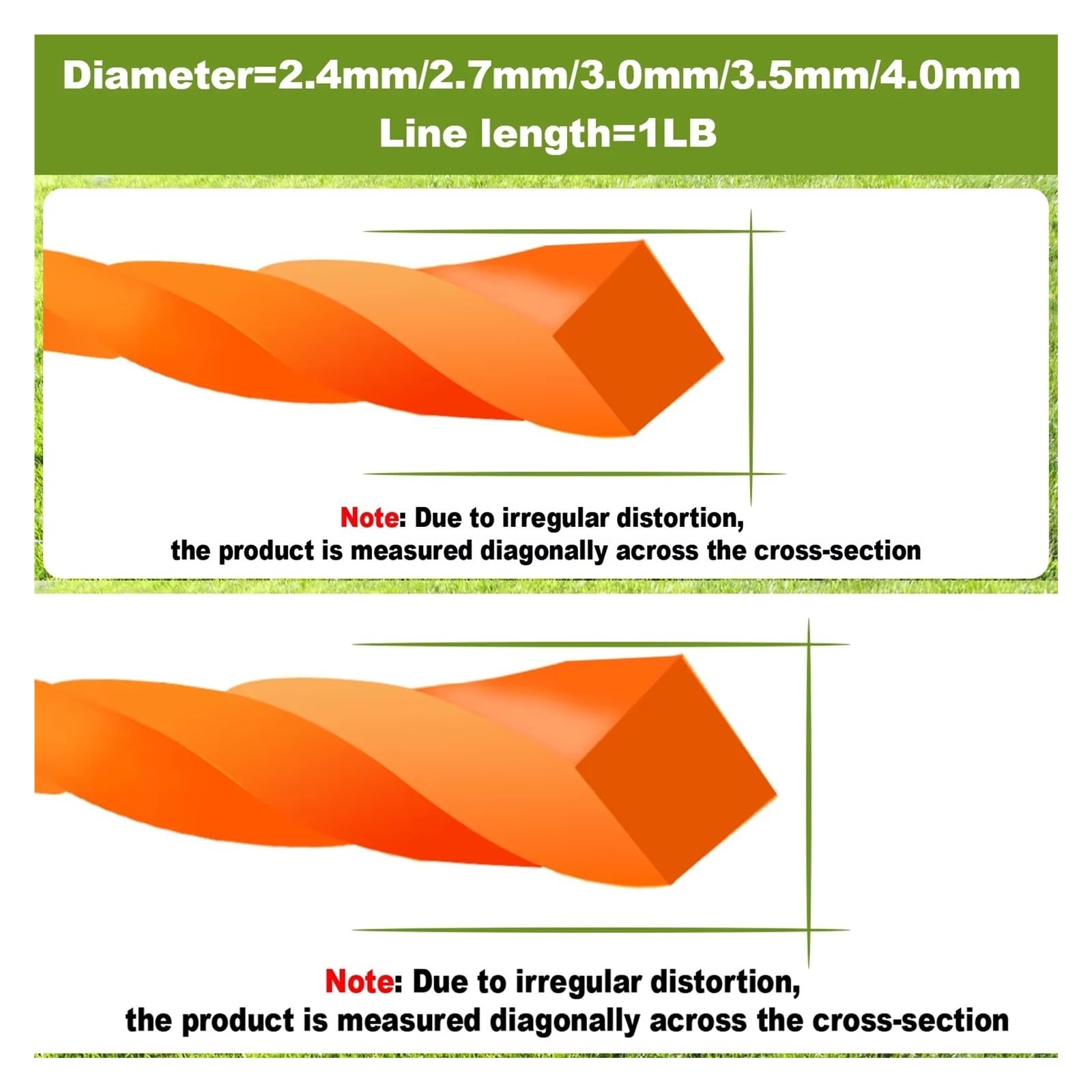Hilo de Corte, Compatible con TSES, Nailon Trenzado | Hilo para desbrozadora y recortadora, nailon trenzado, 15m-116m, 1.6mm-4.0mm(100m 328ft,3.0mm)