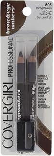 COVERGIRL Easy Breezy Brow Fill + Define Pencil, Rich Brown, Sharpener Included, Long-Lasting, Cruelty-Free (2 Count)