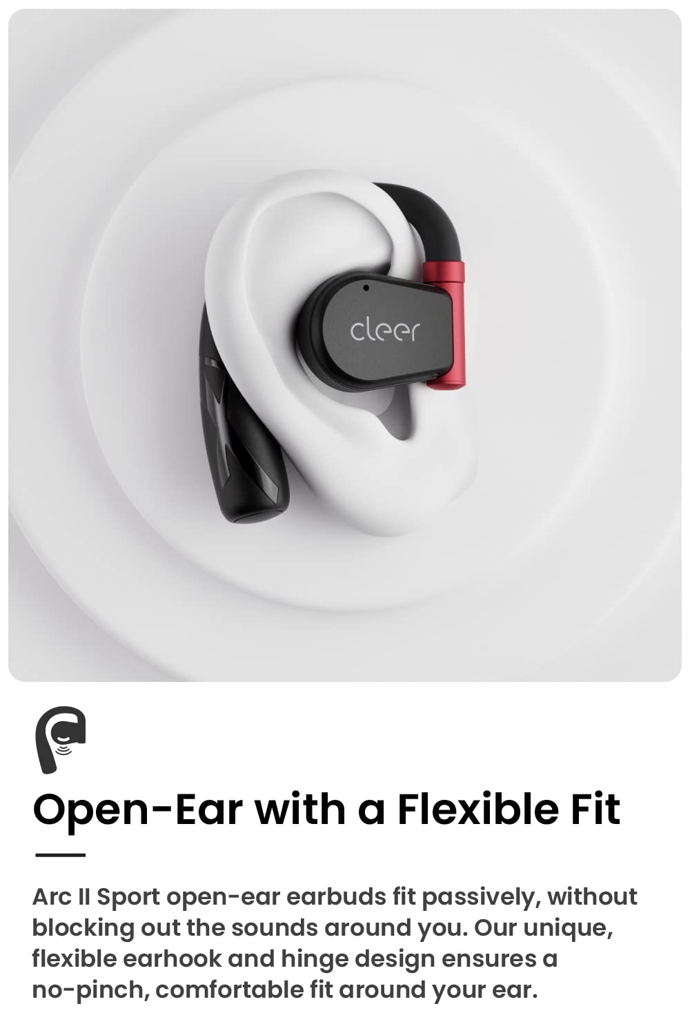 Cleer ARC II Sport Open-Ear True Wireless Bluetooth Headphones, Dual Microphone, Multipoint Connection, Secure Fit, Sweat Resistant, Crystal Clear Cleer ARC II Sport Open-Ear True Wireless Bluetooth Headphones, Dual Microphone, Multipoint Connection, Secure Fit, Sweat Resistant, Crystal Clear