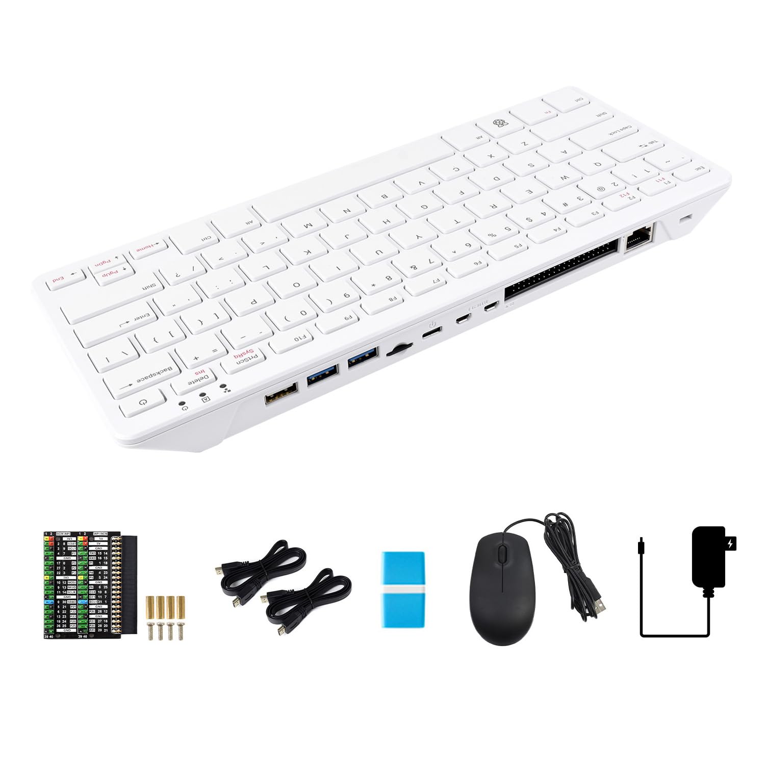 KLAYERS Pi 500 Keyboard Host - American Layout, Compact Design with Integrated RPi 5, Quad-Core 64-bit ARM Processor, RP1 I/O Controller, Dual 4K Output, Built-in Aluminum Heat Sink