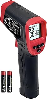 Digital Infrared Thermometer Gun for Cooking,-58 to 1112 °F Laser Temperature Gun with Adjustable Emissivity&MAX&MIN,IR Thermometer for Pizza,Oven,Grill,Kitchen,BBQ,Meat,Food,Griddle (not for Human)