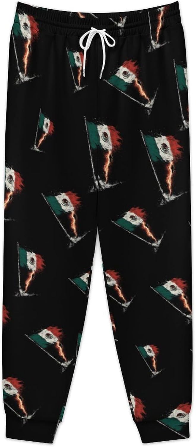 Mexican Flag Thunder Casual Men's Sweatpants Lounge Pant 4X-Large