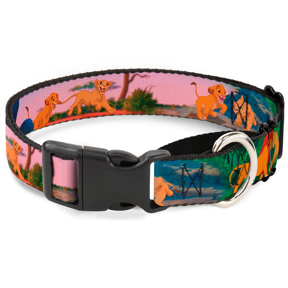 Buckle-DownMartingale Dog Collar - Lion King Simba & Nala Growing Up Scenes - 1" Wide - Fits 15-26" Neck Size - Large