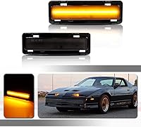 Vista 10 de para 1982-1992 Pontiac Firebird, 1982-1992 Chevy Camaro Luz de Marcador Lateral del Parachoques Delantero, Señal de Giro, Luz LED Ámbar, Lente