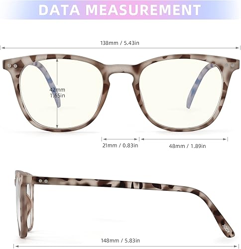 Miniatura 4 de JOOX Gafas de lectura para mujeres y hombres, lentes de lectura cuadrados con bloqueo de luz azul con bisagra de resorte