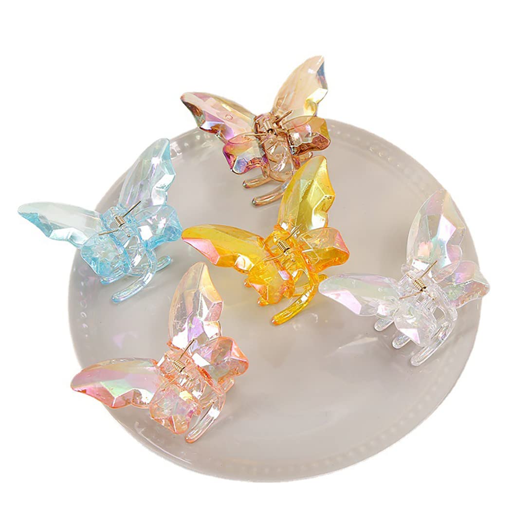 Pince à cheveux papillon, lot de 5 pinces crabe élégantes et mignonnes, pince à mâchoire pour cheveux, forte tenue, maintien sûr au quotidien, pour coiffures variées