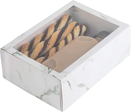 Miniatura 2 de Hammont Cajas de regalo transparentes con ventana  Paquete de 6 cajas de panadería rectangulares con funda de PVC transparente  Cajas de regalo