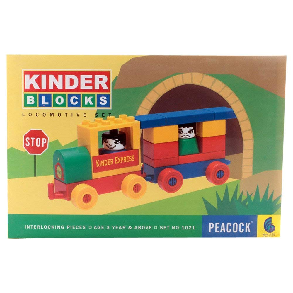 Peacock Kid Kinder Blocks Locomotive Set,Multicolor