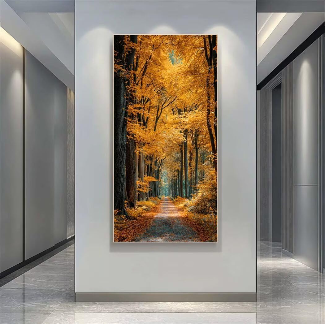 Diamond Art Painting Kits for Adults 80x160cm, 5D Large Diamond Painting Woodland Full Round Drill Gem Art Autumn Landscape Crystal Cross Stitch Paint by Numbers for Home Wall Decor Gifts -LR1089