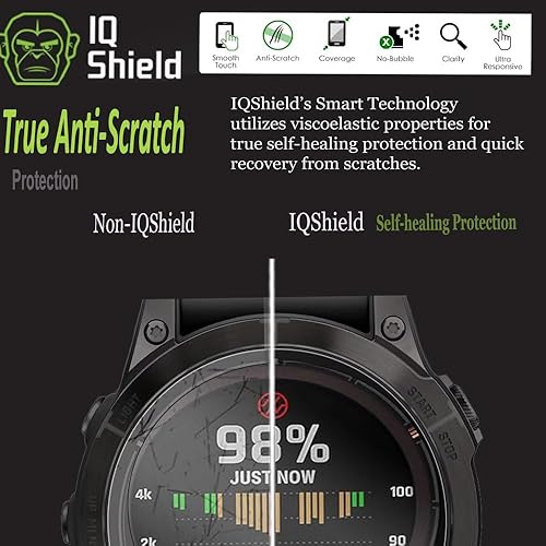 Miniatura 4 de IQShield Protector de pantalla compatible con Garmin Epix Pro de 1.850 in (paquete de 6) Película de TPU transparente antiburbujas
