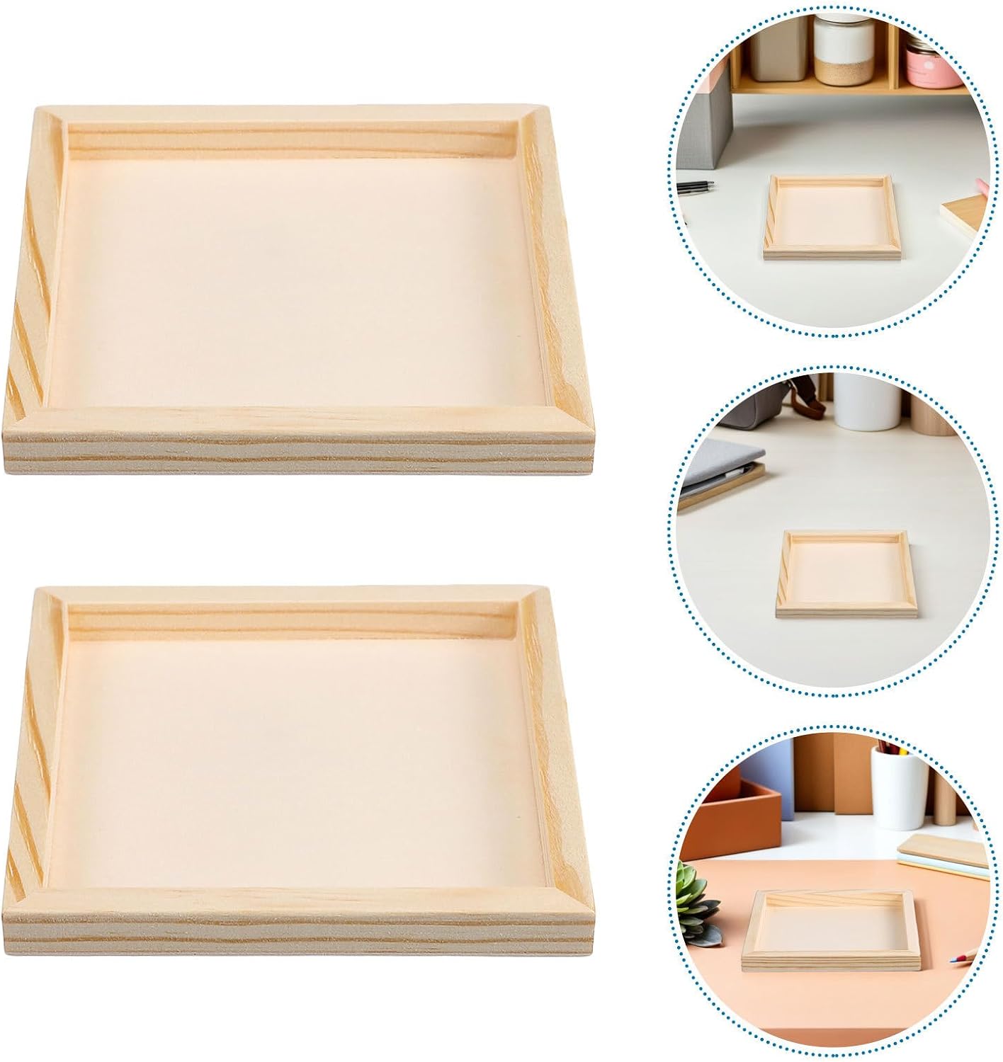 9pcs Six-Sided Wooden Painting Mixing Tray for Artists and Classrooms