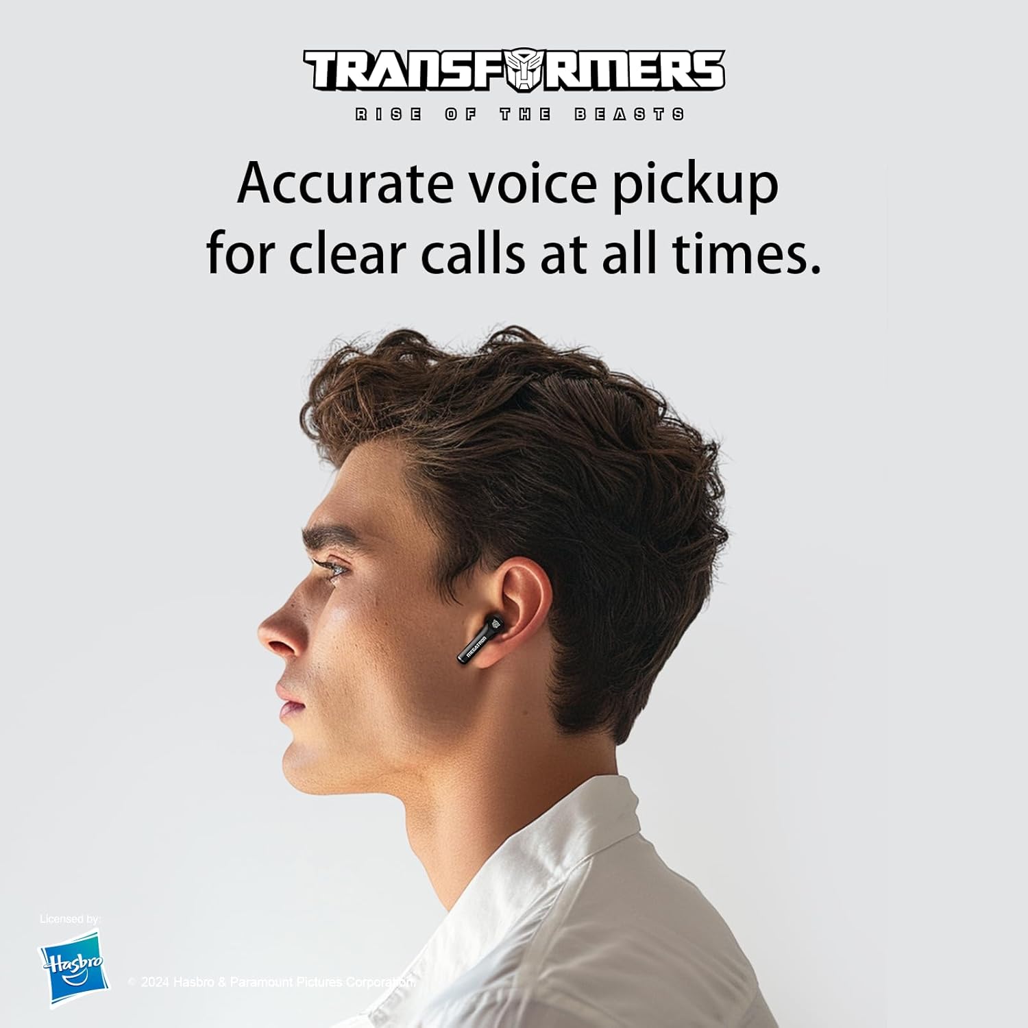 Transformers TF-T23 Wireless Bluetooth Earbuds - Premium Zinc Alloy Case RGB Breathing Lights, Gaming Mode, 13mm Loudspeaker, Deep Bass Sound, Long Battery Life, Type-C Fast Charge (Megatron Black)