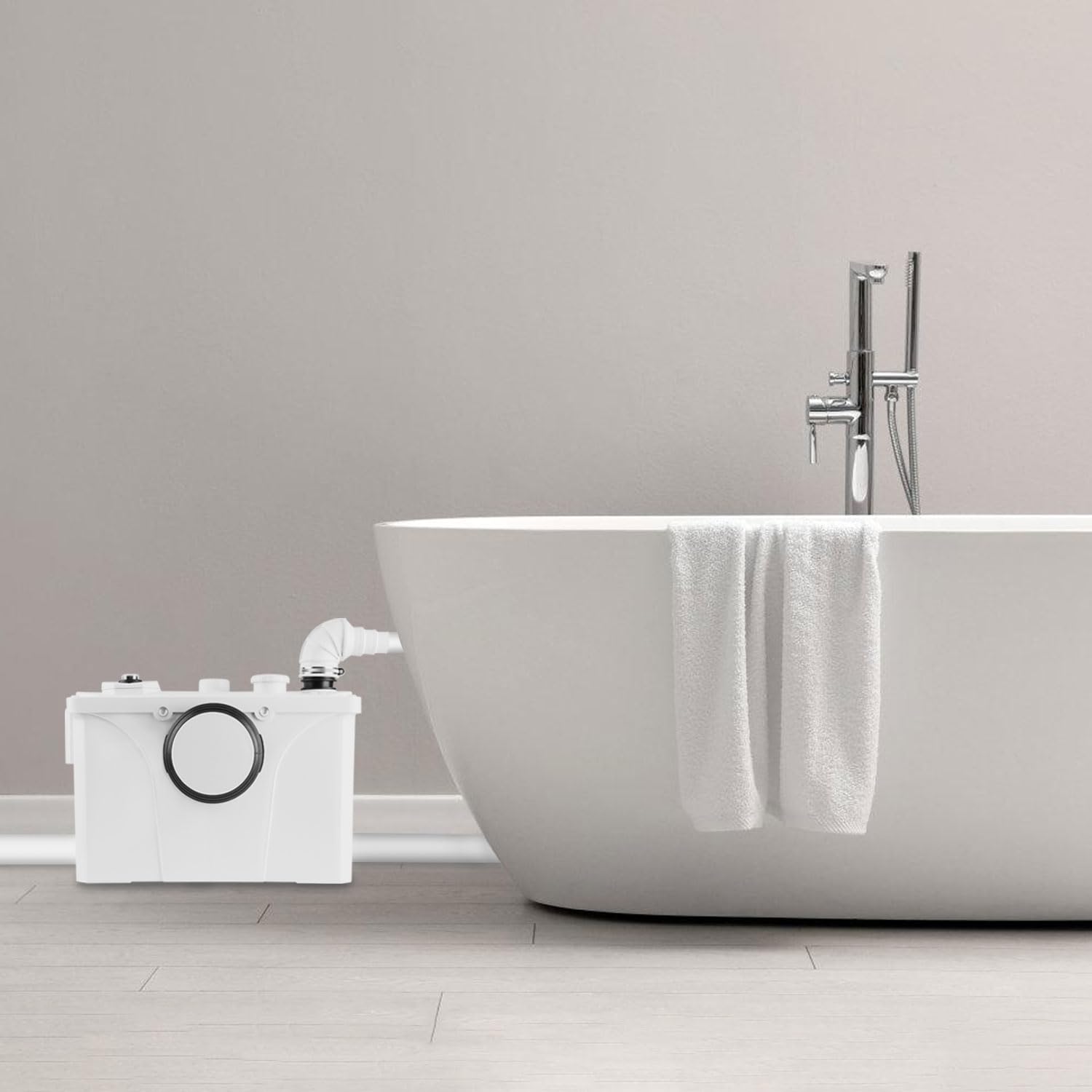 Herrselsam 700W Schmutzwasserpumpen 4/1 Hebeanlage Fäkalienpumpe 190L/min Kleinhebeanlage Haushaltspumpe Fäkalienhebeanlage für WC, Dusche, Waschbecken