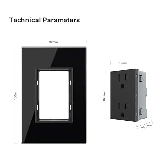 Horizontal Dual Socket + Vertical Dual Socket Black