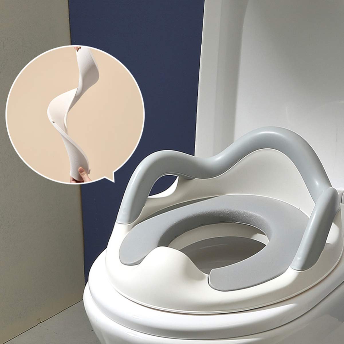 1 Pc Rondella Del Sedile Del Water Vasino Sicuro Bambini Sedia Da Toilette Sedile Del Water Per Vasino Sedile Vasino Sedile Copriwater Plastica Portatile Viaggiare Sgabello Bianca