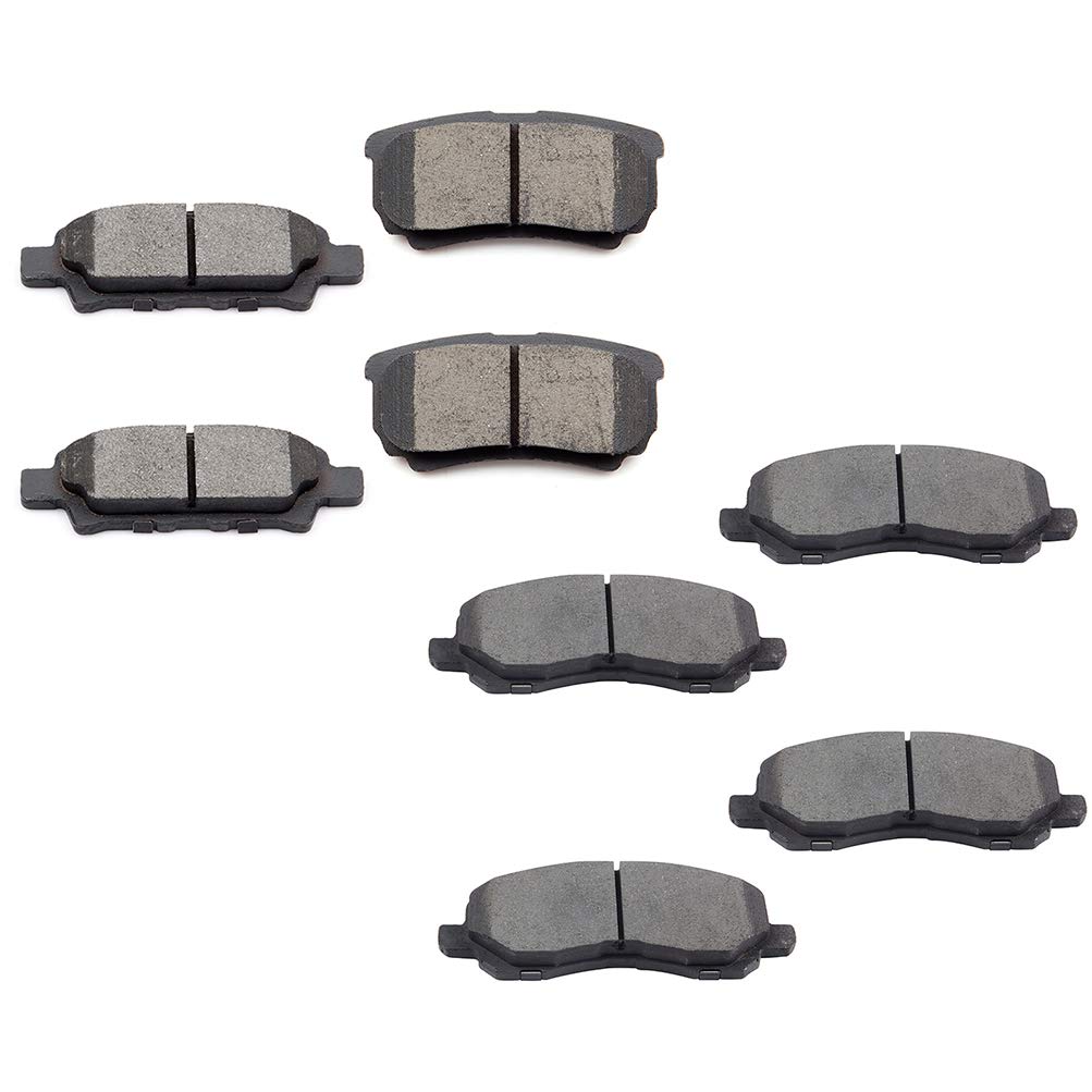 BRAKEUS Front Rear Quiet D866 D1037 Ceramic Brake Pads Sets Replacement for Chrysler 200,Sebring,for Dodge Avenger,Caliber,for Jeep Compass,Patriot,for Mitsubishi Lancer,Outlander,Outlander Sport
