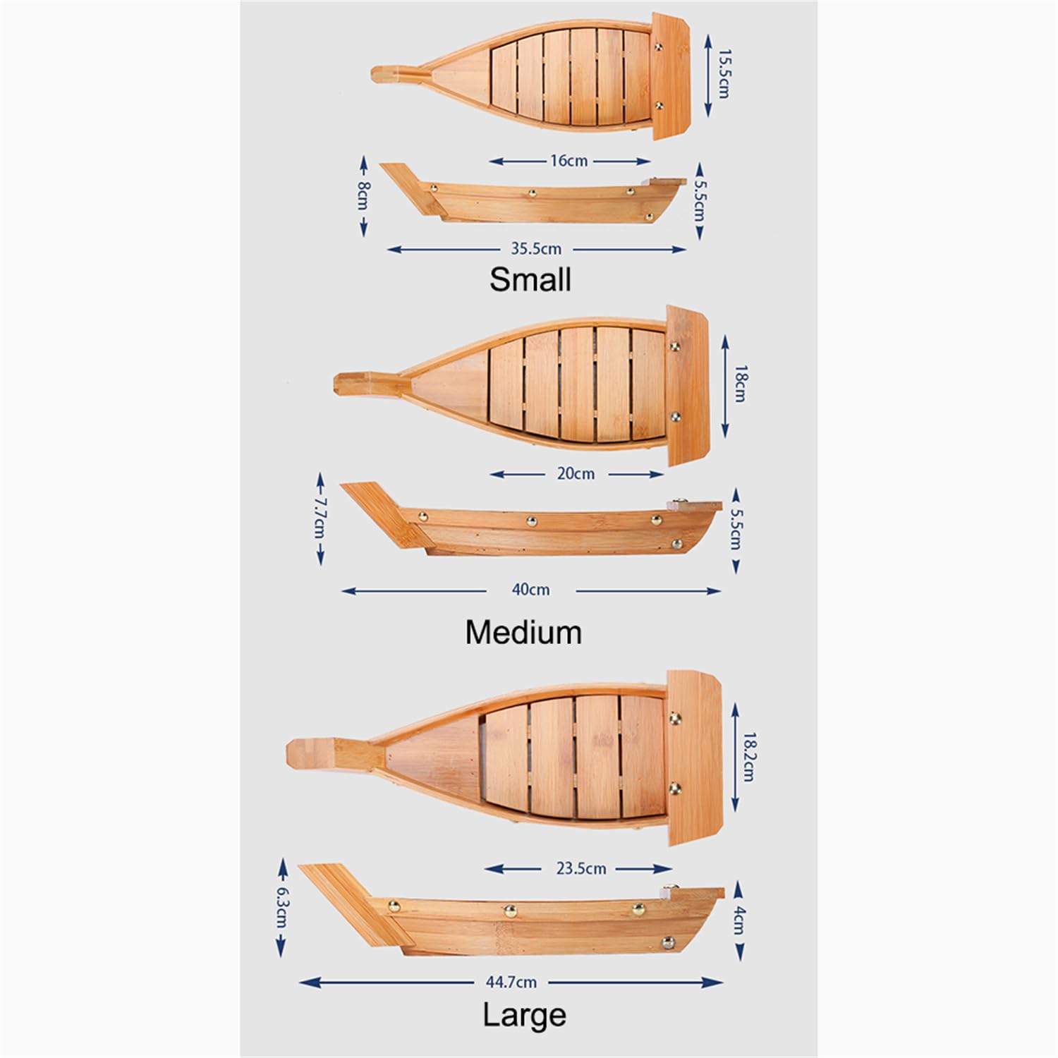 Japońska drewniana taca Sushi Sashimi na łódkę
