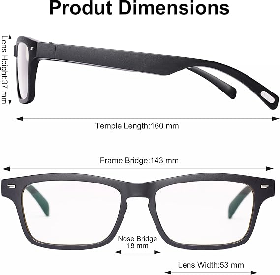 AI Smart Glasses, Bluetooth 6.0 Real-Time Translation Glasses for Men Women