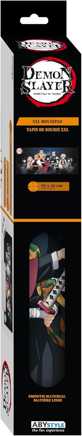 ABYSTYLE Demon Slayer Kimetsu No Yaiba Powerful Warriors Gaming Mousepads 35" x 16" Non Slip Rubber Mouse Pads Office Rectangle Mouse Mat Gift