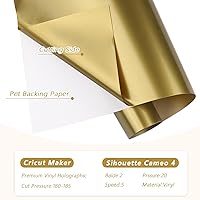 Vista 5 de WRAPXPERPT - Vinilo permanente dorado brillante, rollo de vinilo adhesivo permanente brillante de 12 pulgadas x 10 pies con respaldo de PET