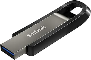 SanDisk Extreme Go 128 Go Clé USB 3.2 de type-A offrant des vitesses allant jusqu'à 395 Mo/s en lecture et jusqu'à 180 Mo/s en écriture