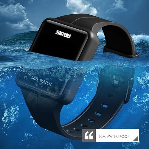 Miniatura 3 de Gosasa Reloj digital LED de cara grande, fecha y hora 3bar, impermeable, reloj de pulsera para hombres y mujeres, relojes deportivos