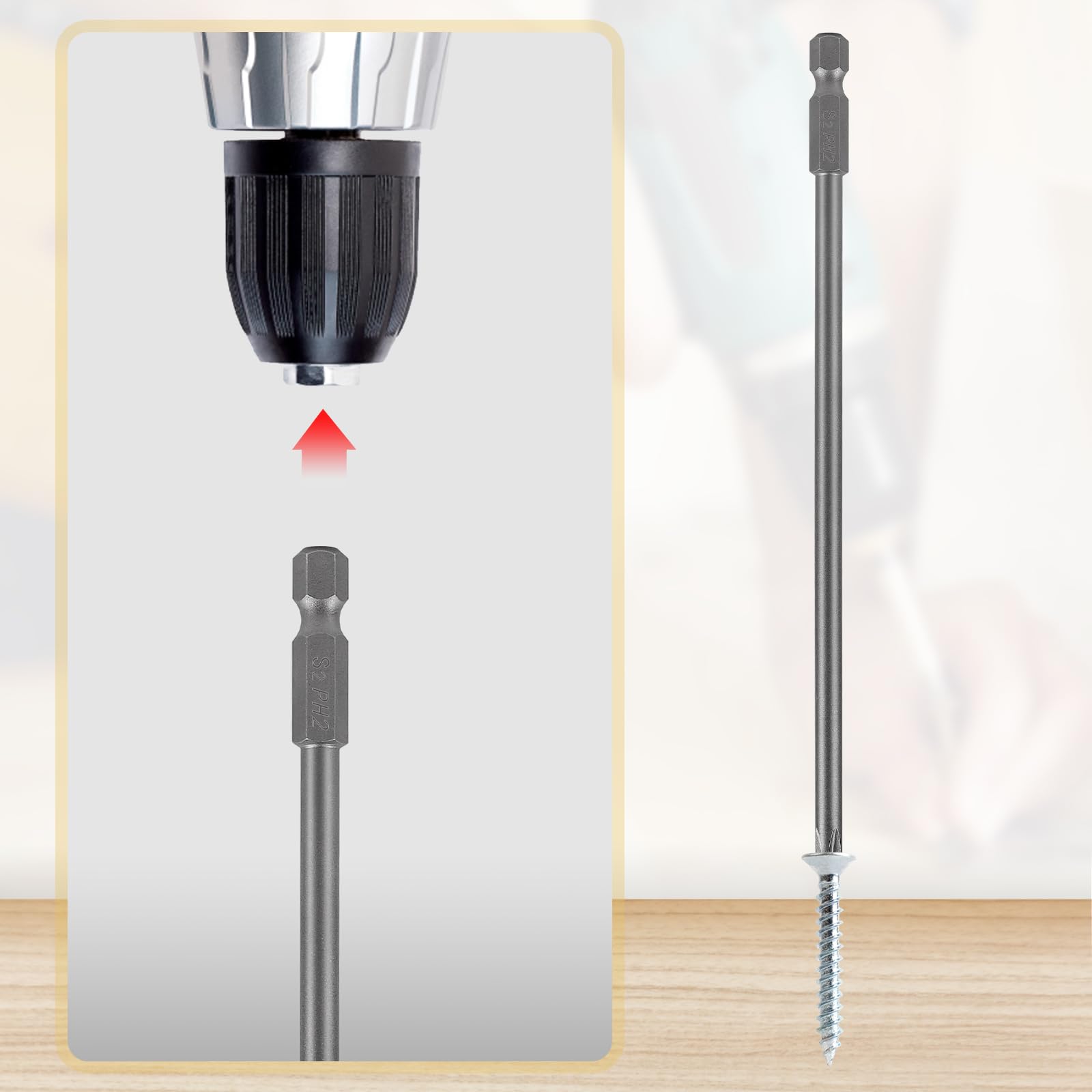 6 Punte Lunghe Per Cacciavite PH1 PH2 150mm - Magnetiche In Acciaio S2 Per Trapani E Avvitatori - Foto 1