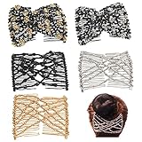 【Variedad en estilo】 Este accesorio para el cabello tiene peines dobles, decorados con diferentes cuentas. Puedes cambiar tu peinado con este peine y crear diferentes looks.