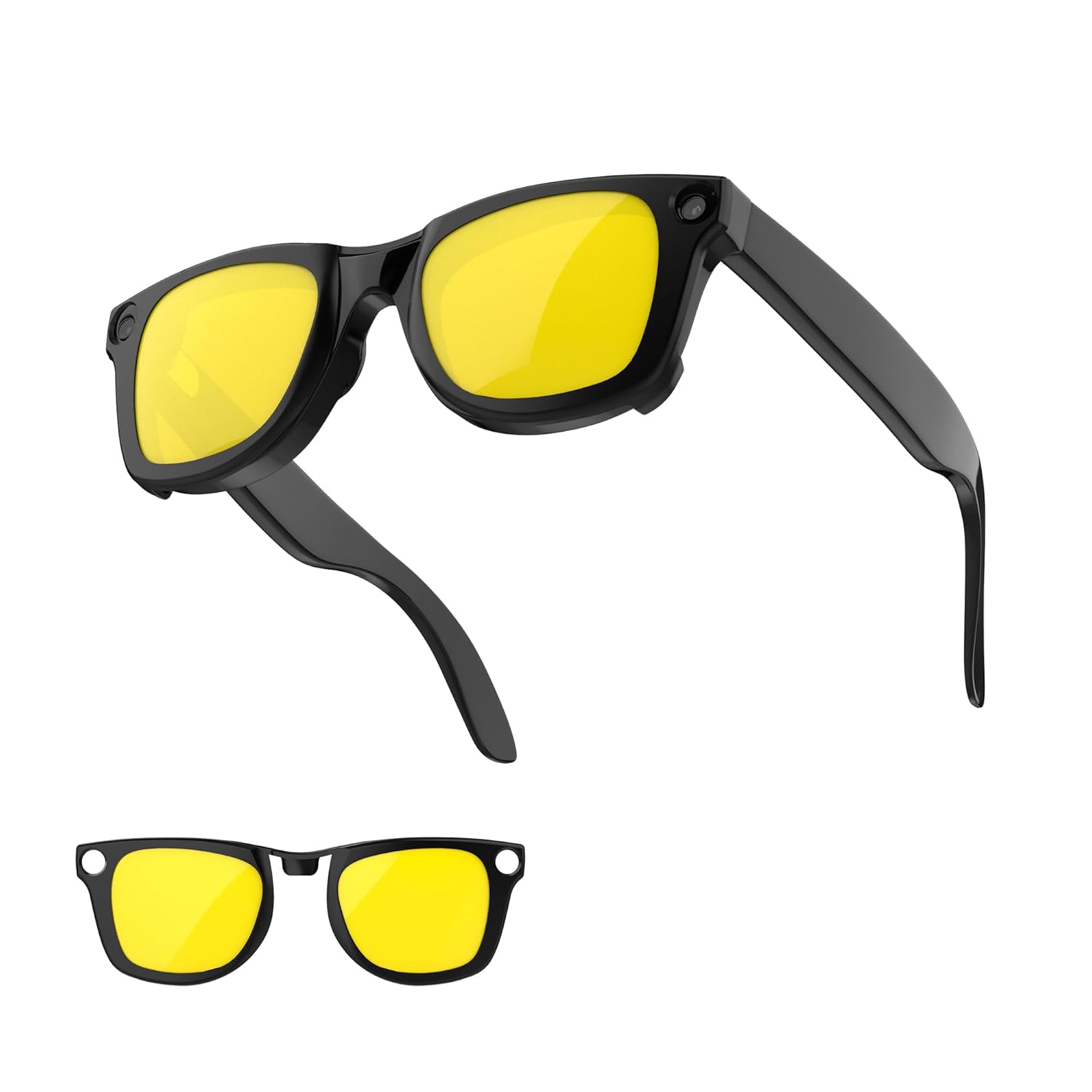 Non-Polarized Clip On Sunglasses for Ray-Ban Meta Wayfarer RW4008 Size L 53-22 Discoloration Clips for Rayban Meta Wayfarer
