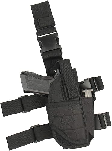 Drop Leg Holster for Pistol- Right Handed Tactical Thigh Airsoft Pistol Holster with Magazine Pouch Adjustable Gun Holster