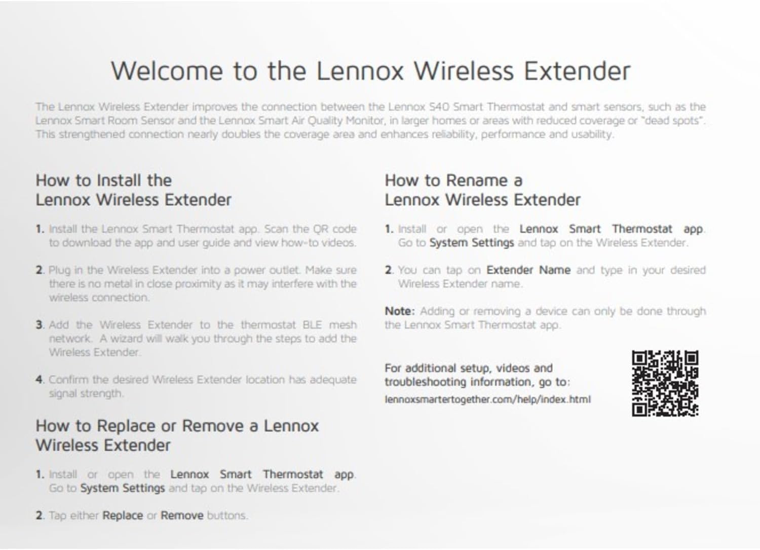 Lennox Wireless Extender Model 22V26, Boost Your Home Comfort with Enhanced Connectivity and Control, Manufacturer Warranty No Return, No Refund