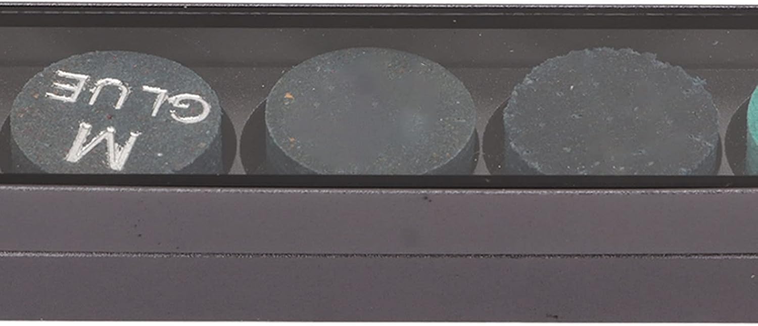 5 Pcs Billiard Pool Cue Tips, Billiard Cue Tips, Pool Cue Stick Tips Replacement, with Storage Box, 13mm, for Pool Table Cues Stick Tip Heads and Snooker Supplies