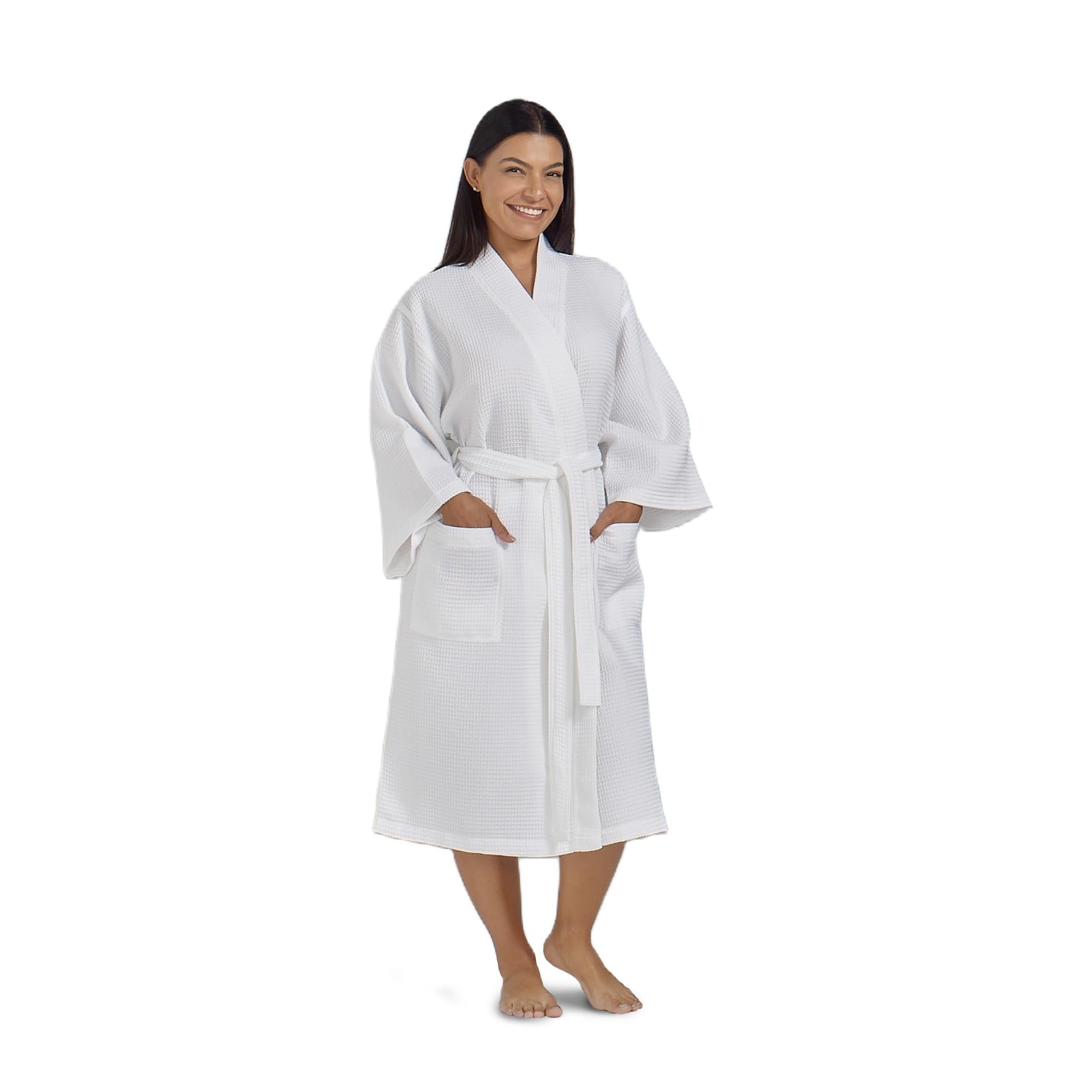 Boca Terry Bathrobe Waffle Kimono Bathrobe - One Size Fits All, XXL and 4XL