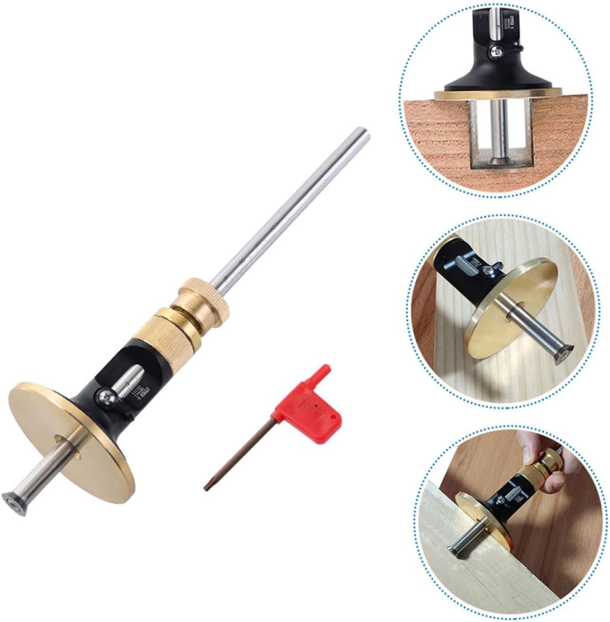 LABRIMP European Type Carpenter Marking Gauge Hard Alloy Blade, Woodworking Scribe Tool for Parallel Line Drawing, Precision Mortise Gauge for Woodworking Layout and Measuring