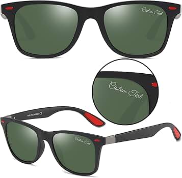 KOMVIOO Custom Personalized Polarized Sunglasses Men Womens