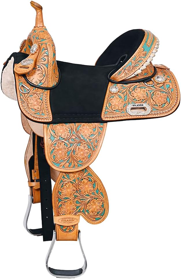 HILASON Child Treeless Horse Saddle Western American Leather Barrel | for Horses