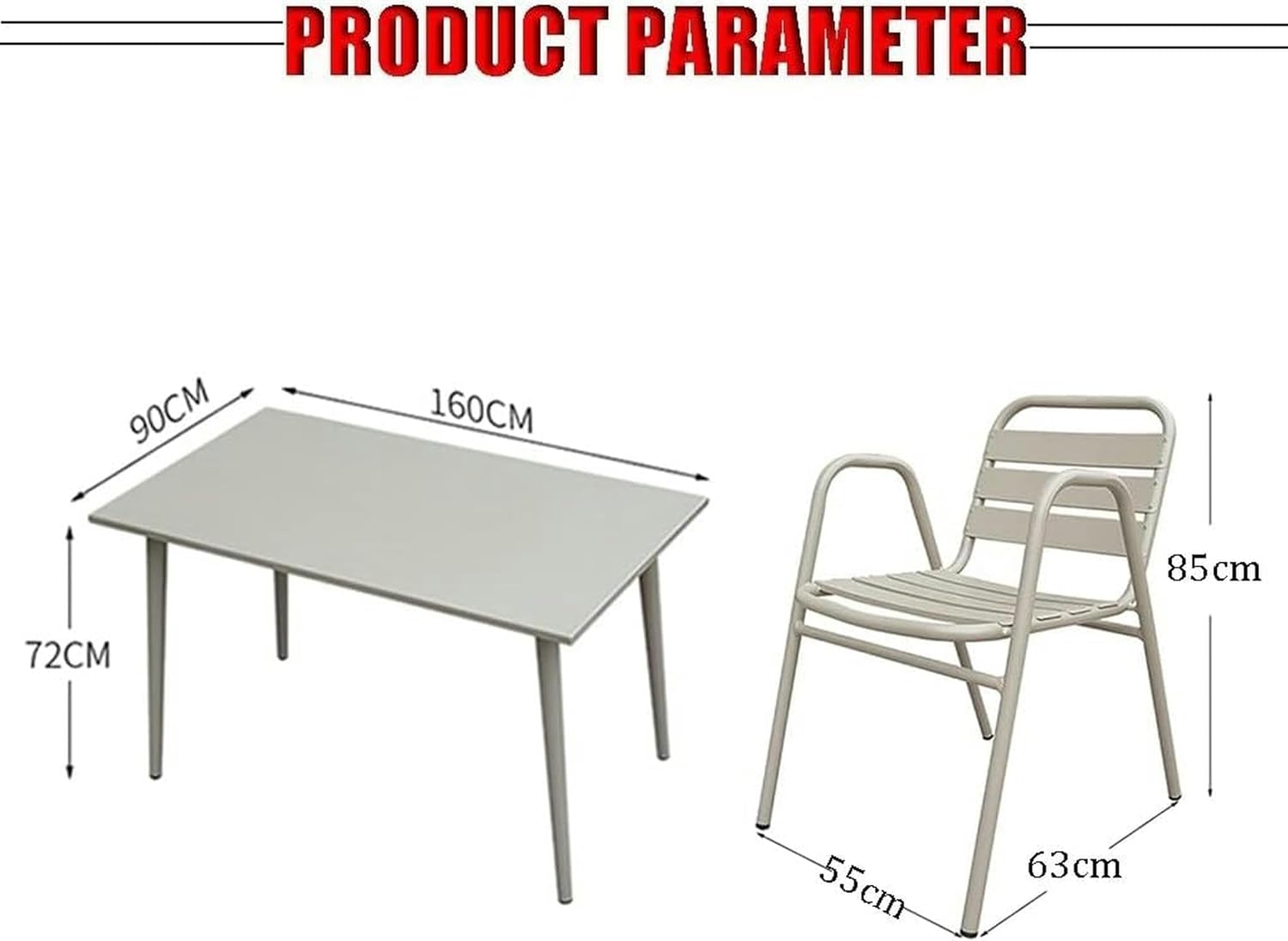 Patio Dining Set 7-Pack Terrastafel En Stoelen, All-Weather Aluminium Tuintafel, Stoelen Zijn Stapelbaar Voor Opslag