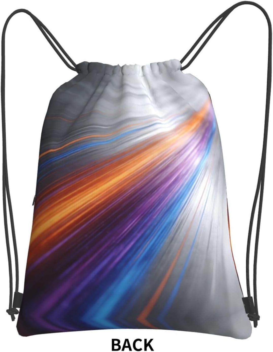 Colored Thread Print Drawstring Gym Bag, Stylish Sports Bag Unisex, Yoga Bag and Travel Drawstring Bag